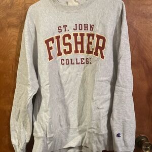 Champion Gray St. John Fisher College Crewneck Sweater